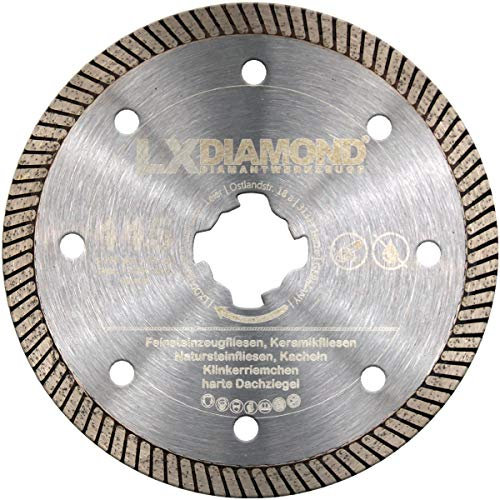 LXDIAMOND Diamant-Trennscheibe 115mm Premium Diamantscheibe für Feinsteinzeug Fliesen Natursteinfliesen passend für/kompatibel mit Bosch X-LOCK Winkelschleifer 115 mm
