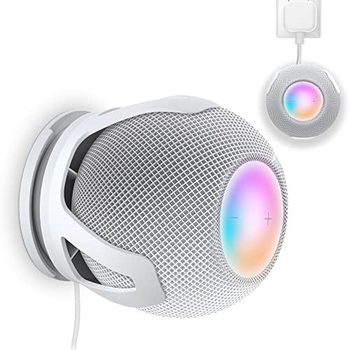 SPORTLINK Kompatibel mit Homepod Mini Wandhalterung - Homepod Mini Halter Eingebautes Kabelmanagement Platzsparendes Design-Weiß