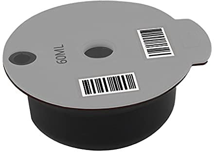Refillable Reusable Plastic Coffee Capsule Cups for Bosch Tassimo, Home, Office, Cafe (Grey 60ml)