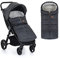 Petite&Mars Schlafsack für Kinderwagen JIBOT * Fußsack * Winterschlafsack für Kinderwagen, Buggy und Autositz * Warrm * Wasserdicht * Winddicht (Charcoal Grey)