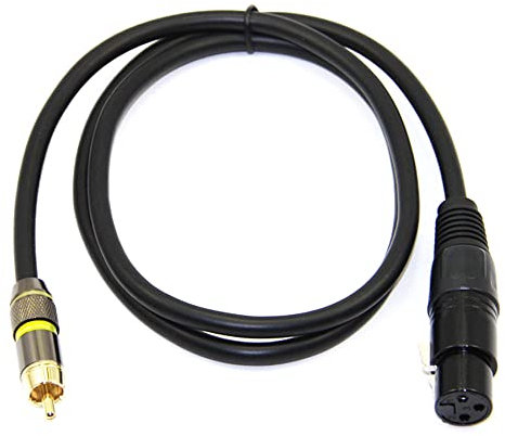 ezqnirk 1pcs 1m 2m 3m 5m 10m xlr femelle à un câble plaqué or rca double blindé (feuille + tressé) à l'intérieur,1m