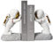 Decorative Pushing Astronauts Home Office Adult Kids Bookends Set (ASTRO1) White