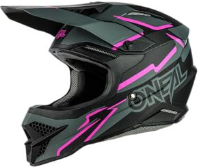 O'NEAL | Motocross-Helm | MX Enduro | ABS-Schale, Lüftungsöffnungen für optimale Kühlung | 3SRS Helmet Voltage V.23 | Erwachsene | Schwarz Pink | Größe M (57/58 cm)