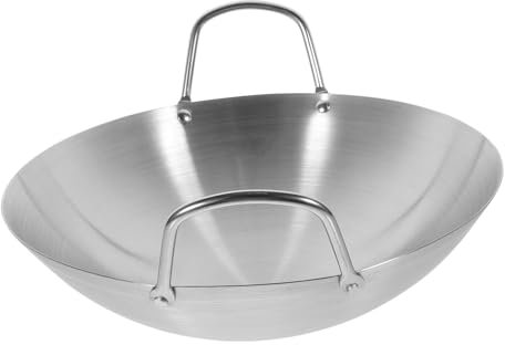 Alipis Suppentopf Kochen Edelstahl Wok Rührwerk Bratenschwanne Runder Boden Wok Pfannen Binaural Traditionelle Pow Binaural Kratzfest Kochgeschirr Für Küche Kochen 26 Cm Elektroherd