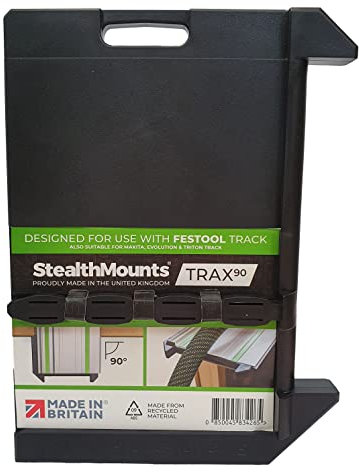 StealthMounts Trax90 Track Saw Square for Festool Track Saws | 90° Right Angle Plunge Saw Guide Rail Angle Stop