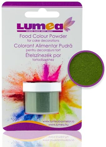 Dekozauber24 Lebensmittelfarbe Pulver, fettlöslich, 2-4g Dose für Fondant, Marzipan, etc. Backzubehör Tortendekoration (Moß-Grün)