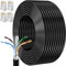 Cable Ethernet 20 Metros, Cat 6 Cable de Red Exterior FTP Blindado Cable a Granel Rj45 Network Cable Negro Cable Internet Alta Velocidad Cable Lan 250MHz Cabo de Rede para Enrutador Módem