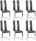 homewell Esszimmerstühle 6er Set, U-Form Ergonomisch Rückenlehne Stahlrahmen, Hochwertiges PU-Leder mit Verdickter Schwamm, Modern Freischwinger Küchenstuhl (6, Schwarz)