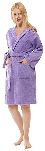 Twinzen Accappatoio Bambino Adolescenti con Cappuccio, 100% Cotone OekoTex, Accappatoio Ragazzo Ragazza 13-14 Anni Malva - Tessuto Spugna Accappatoio da Bagno Ultra Morbido e Assorbente
