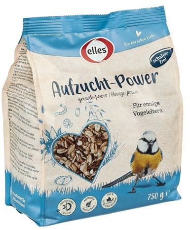 Elles Aufzucht-Power 5 x 750g | Premium Wildvogelfutter | Optimale für Brut & Aufzucht | 100% natürlich | Energie- & vitaminreich | Schalenfrei für Balkon & Terrasse