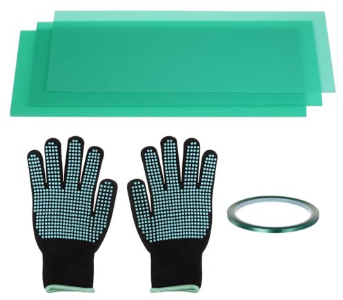 Uxcell Sublimation Tumbler Wrap 3 Thicknesses Silicone Mug Wrap with Heat Resistant Gloves Transfer Tapes for Mug Press Machine Green