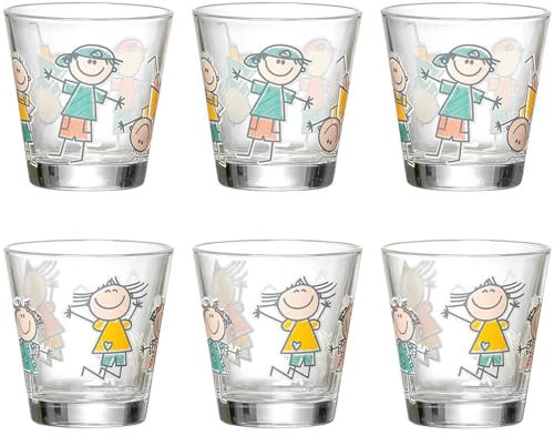 Ritzenhoff & Breker Best Friends - Set di 6 bicchieri per bambini e ragazze, 270 ml, lavabili in lavastoviglie, con motivi per ragazzi e ragazze