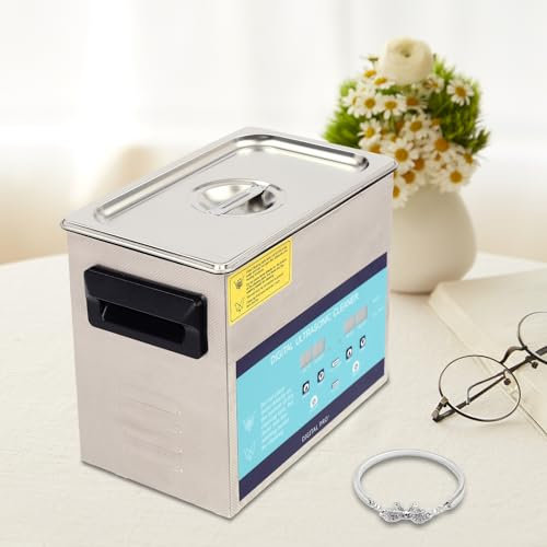 Ultraschallreiniger, 120W 3.2L Professionelle Ultraschallreinigungsgerät, Edelstahl Ultraschallgerät, LED Anzeige,mit Reinigungskorb, für Brille Schmuck Uhren