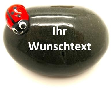Andys Steinwelt® Personalisierter Glücksstein Marienkäfer Glücksbringer | Handschmeichler personalisierbar, Mitbringsel Prüfung, Tischdeko Kindergeburtstag, Gedenkstein, Trauerstein Geschenke