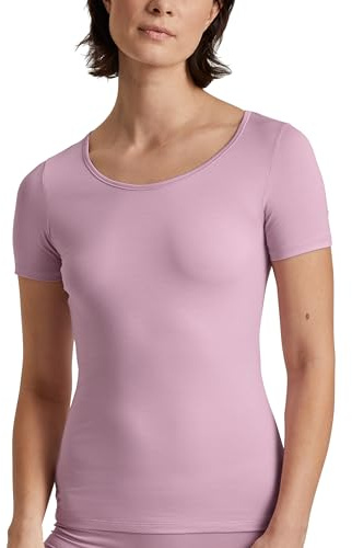 CALIDA Natural Comfort T-Shirt Damen, Rundhalsausschnitt, aus hochwertiger Baumwolle, mit natürlichem Glanz und glattem Griff