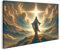 islandburner Prime Bild auf Leinwand Jesus im Sonnenlicht auf Hügel Erlöser Bilder Wandbilder Poster