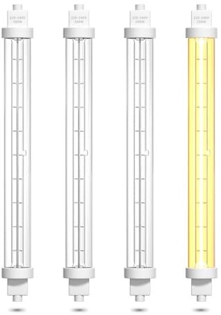 TobeBright 500W Gantry Lights Jacket Food Lamp 240V, 220MM R7s Food Heat Lamp Food Safe Catering Bulbs R7S Halogen Food Heater Bulb for Canteen Buffet Cater Events Kitchen Hospitality,4-Pack