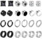 12Paires Fausse Boucles d’oreilles Homme Acier Inoxydable Boucles d’oreilles Sans Trou Faux Piercing Oreille Magnétique Fausse Creole Boucle d'oreilles Set Clip Aimanté Homme