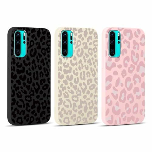 Yoedge 3 Stück Handyhülle für Huawei P30 Pro Hülle 6,47, Leopard Muster Design Frauen Mädchen Aesthetic Handyhülle Dünn Weich Schlanke Silikon TPU Flexible Stoßfest Schutzhülle für Huawei P30 Pro