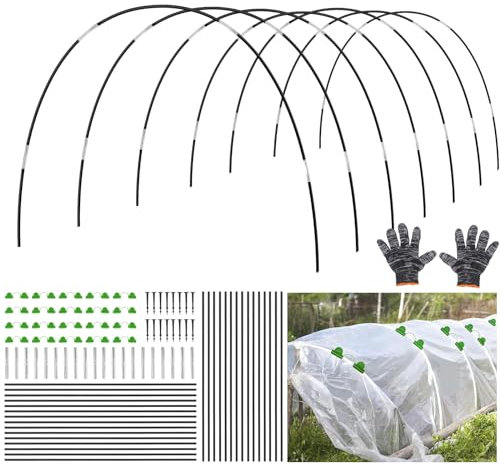 Raxfekro 30 unidades de túneles de invernadero, arcos para túneles de jardín, túnel de jardín, túnel de plantas, anillos para protección contra insectos y pájaros