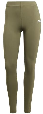 adidas Damen Essentials LINEAR Cotton Leggings, Olive strata/White, M