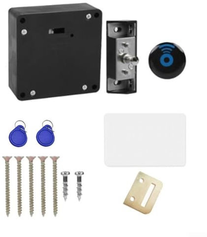HEBEOT Serrure de porte en bois, serrure invisible avec carte IC NFC, déverrouillage sans clé et pratique pour armoire, casier, tiroir de meubles