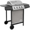 Générique Barbecue Gril à gaz avec 4 brûleurs Noir et argenté,Maison & Jardin,Arts de la Table & Arts culinaires,Électroménager de Cuisine,Barbecues,Argent,33.95 LB,48547