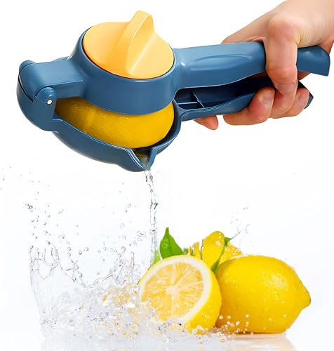 Extra Große Zitronenpresse Handpresse - Hochleistungs Zitruspresse Manuell, Ergonomischer Lemon Squeezer, Limettenpresse für Küche, Restaurant, Bar (Blau)