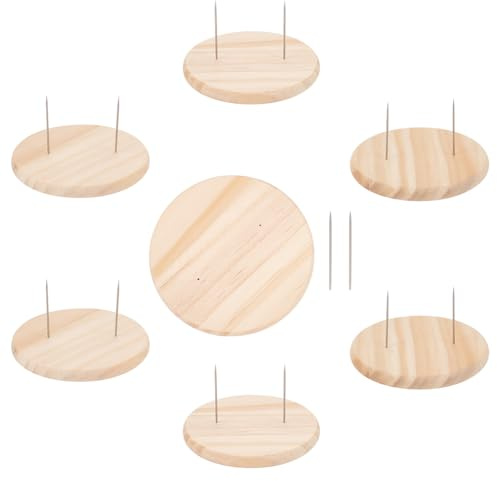 FREEBLOSS 6 Stück 8 cm Puppenständer mit Doppelnadel aus Stahl für Puppenfilzen, Puppenständer mit Holzbasis für Actionfiguren