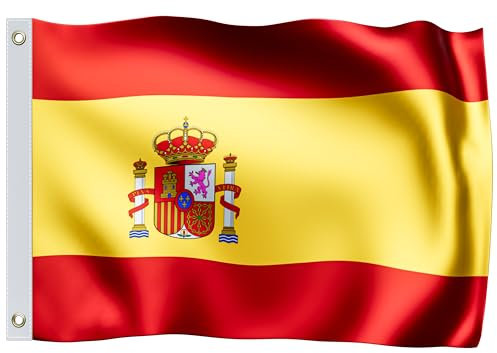 MONZANA® Spanien Flagge 150x90cm Spanische Nationalflagge Metallösen strapazierfähig Fahne 100% Polyester Garten Outdoor Indoor Länder doppelt umsäumte Kanten Pflegeleicht