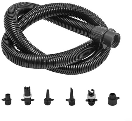 Hasaller Electric Pump Replacement Kit Inflatable Air Hose Nozzle 6Different Nozzle Sizes Inflatable Boat Pump Adapter 3.3ft Air Hose Kit for Inflatable Boats Kayaks