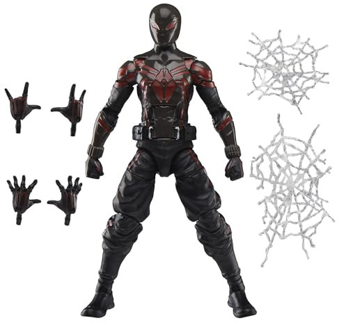 Marvel Legends Series Gamerverse Miles Morales Brooklyn 2099 Suit Spider-Man Action Figure, Noir