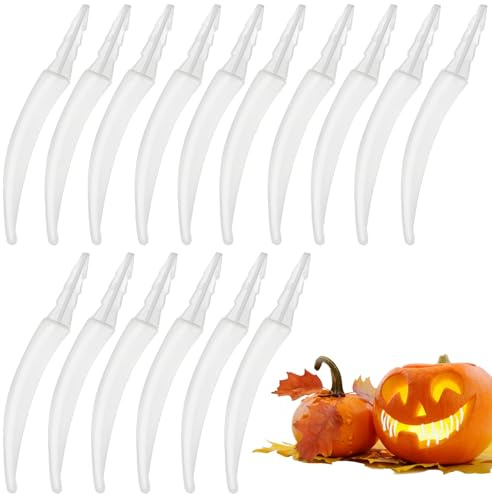 HINGTAI 16-teiliges Halloween-Zahndekorationsset, Kunststoff-Kürbiszähne, Dekorationsset für Zuhause, Party, DIY-Aktivitäten