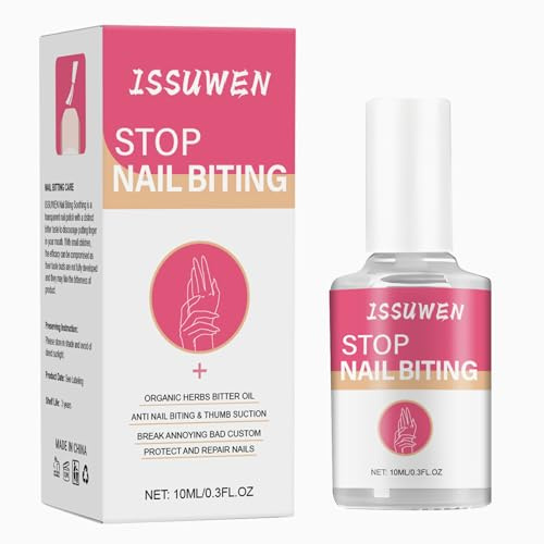 Stop Nail Biting,Stop Biting Your Nails With Fast-Acting,Nail Biting Prevention Clear Nail Varnish,Anti Nail Biting Nail Polish For Adults & Teenager,Discourages Nail Biting And Thumb Sucking,10ml