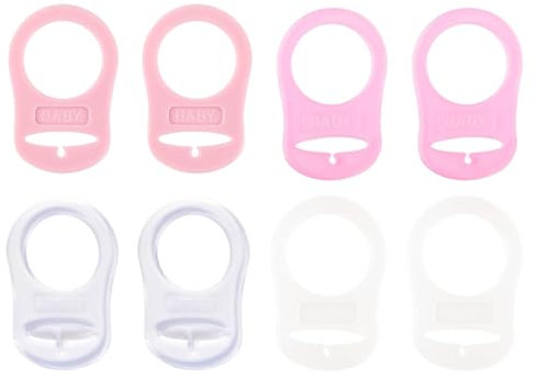 Silicone Bouton Anneau, 8 Pcs Anneau en Silicone Adaptateur, Attaches-sucettes, Adaptateur Bague pour Tétine