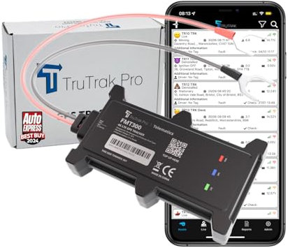TruTrak Pro NEW - FMT300 4G GPS Tracker - Real Time Vehicle Tracker Device - Van, Motorcycle, Caravan, Motorhome, Tractor, & Car Tracker - Pay As You Go, 12-24V Self Install Including SIM & Data