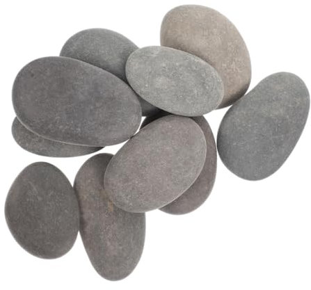 SHINEOFI 10 Stück Handbemalte Steine für Steine zum Basteln Flache Felsen Steine bemalen Für Fluss Stein Steine zum Bemalen Von Massen Badezimmerfliesen Grey