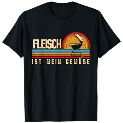 Fleisch Ist Mein Gemüse Grill BBQ Männer Lustig Vatertag T-Shirt