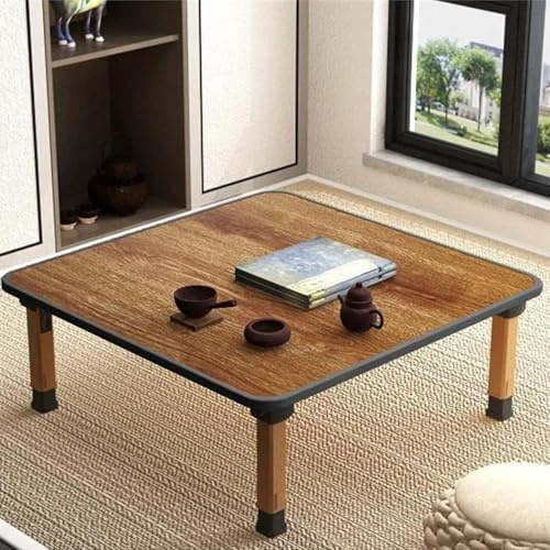 Quadratischer Tee-couchtisch, Niedriger Bambustisch Im Japanischen Stil, Multifunktions-esstisch, Arbeitstisch, Klein Für Tatami, Der Auf Dem Boden Sitzt, Schlafzimmer, Bay Window, Te, 80 * 80