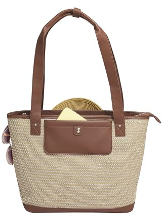 Stackers Tan Raffia Tote Bag