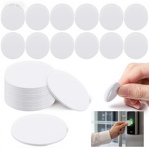 Nogeqi 30 Stück NFC Tag Sticker Ntag215 504 Byte nfc Karte Mit Kleberückseite Wiederbeschreibbar Kompatibel Für Enabled Phones And Devices, Weiß 25 Mm