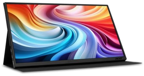 Acer PM161QT Portable Monitor Touch 15,6 Zoll (39,6 cm), 60Hz | Mobiler Touch Monitor 15.6 Zoll (39,6 cm Bildschirm) Full HD, LED, 60Hz, 6ms (GTG), MiniHDMI, USB-C, USB HUB, AdaptiveSync
