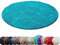 HomebyHome Teppich Rund Hochflor 200 cm Rund - Shaggy Runder Teppich Wohnzimmer Türkis Extra Weich und Flauschig - Waschbarer Langflor Teppiche für Schlafzimmer, Küche, Flur - Carpet, Halı, Kilim