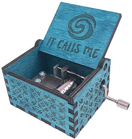 Youtang SEMO2002 Musik Box Handkurbel Spieluhr Geschnitzt aus Holz, Play die Thame Lied von SEMO2002 Blau