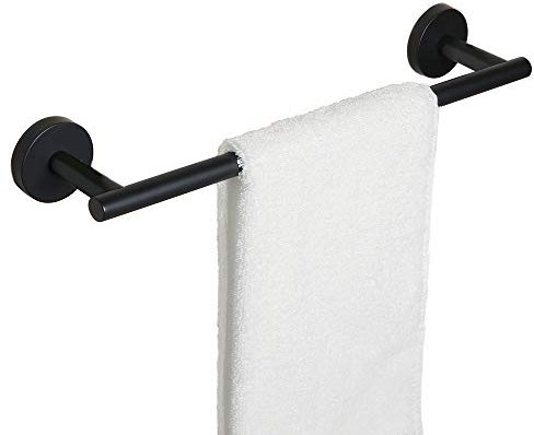 SAYAYO 40CM Porte Serviette Mural Salle de Bain, Support Serviette Robuste en SUS304 Acier Inoxydable pour Cuisine Penderie Entrée, Noir Mat