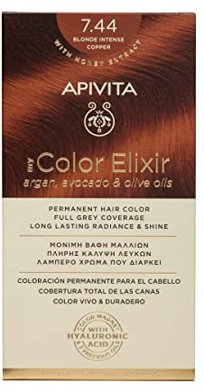 Coloración permanente 7.44 Rubio cobre intenso My Color Elixir Apivita