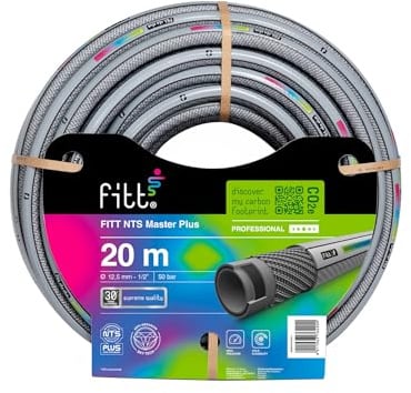 FITT NTS MASTERPLUS 1/2 (12,5 mm) 20 m - Starker und extrem formbarer Gartenschlauch für intensiven und professionellen Einsatz