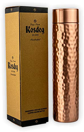 Kosdeg Wasserflasche aus gehämmertem Kupfer – 100 ml Vintage modernes Design