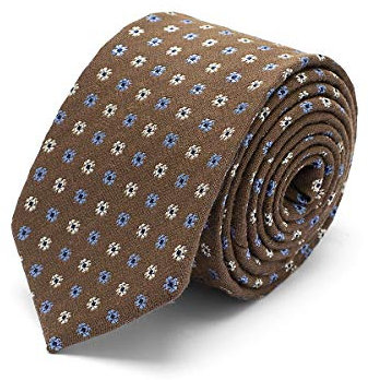 Brera67: elegante braune Krawatte aus Seide und Wolle 148 x 8 | Krawatten für Herren | Krawatte Jungen | Accessoires Männer für Jacke und Anzug