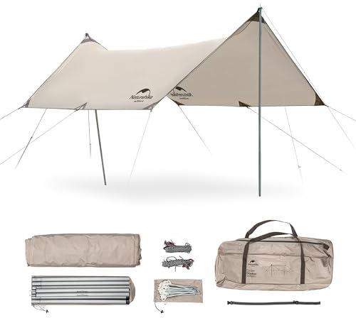 Naturehike Zeltplane Camping Zeltplane Camping Tarp 3x4m & 3x5m UPF50+ Winddicht Sonnenschutz für Outdoor Picknick Wandern Garten Party